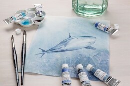 Schmincke Horadam Aquarell Taş Tablet Sulu Boya Seti Supergranulation Yarım Tablet 40 Renk Metal Kutu - 4