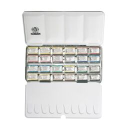 Schmincke Horadam Aquarell Taş Tablet Sulu Boya Seti Tam Tablet 24 Renk Metal Kutu - 1