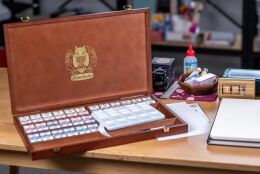 Schmincke Horadam Aquarell Taş Tablet Sulu Boya Seti Tam Tablet 48 Renk Ahşap Kutu - 4