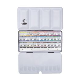 Schmincke Horadam Aquarell Taş Tablet Sulu Boya Seti Yarım Tablet 36 Renk Metal Kutu - 1