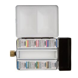 Schmincke Horadam Aquarell Taş Tablet Sulu Boya Seti Yarım Tablet 8 Renk Metal Kutu - 1