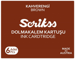 Scrikss Dolma Kalem Kartuşu 6'lı Kutu KAHVERENGİ - 1