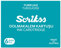 Scrikss Dolmakalem Kartuşu 6'lı Kutu TURKUAZ - 1