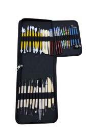 Seramik Heykel Polimer Kil Şekilendirme Modelaj Detay Seti 39 Parça Kumaş Çantalı - 1