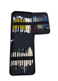 Seramik Heykel Polimer Kil Şekilendirme Modelaj Detay Seti 39 Parça Kumaş Çantalı - 1