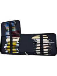 Seramik Heykel Polimer Kil Şekilendirme Modelaj Detay Seti 39 Parça Kumaş Çantalı - 2