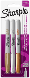 Sharpie Metallic Permanent Marker Kalem Seti Fine Uç 3 Renk METALİK RENKLER