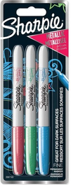 Sharpie Metallic Permanent Marker Kalem Seti Fine Uç 3 Renk YENİ METALİK RENKLER