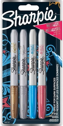 Sharpie Metallic Permanent Marker Kalem Seti Fine Uç 4 Renk METALİK RENKLER