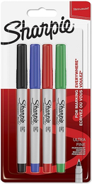 Sharpie Permanent Marker Kalem Seti Ultra Fine Uç 4 Renk STANDART RENKLER