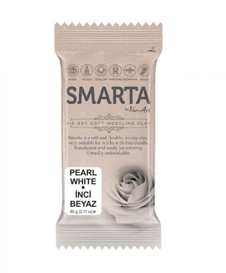 Smarta Havayla Kuruyan Modelleme Hamuru 60 Gr. Metalik Beyaz İnci