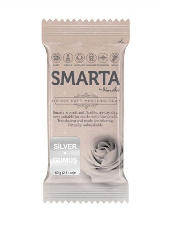 Smarta Havayla Kuruyan Modelleme Hamuru 60 Gr. Metalik Gümüş