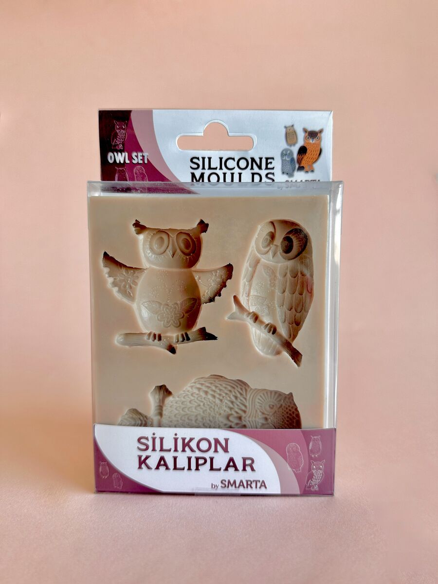 Smarta Silicone Moulds Silikon Epoksi Ve Polimer Kil Kalıbı Owl Set
