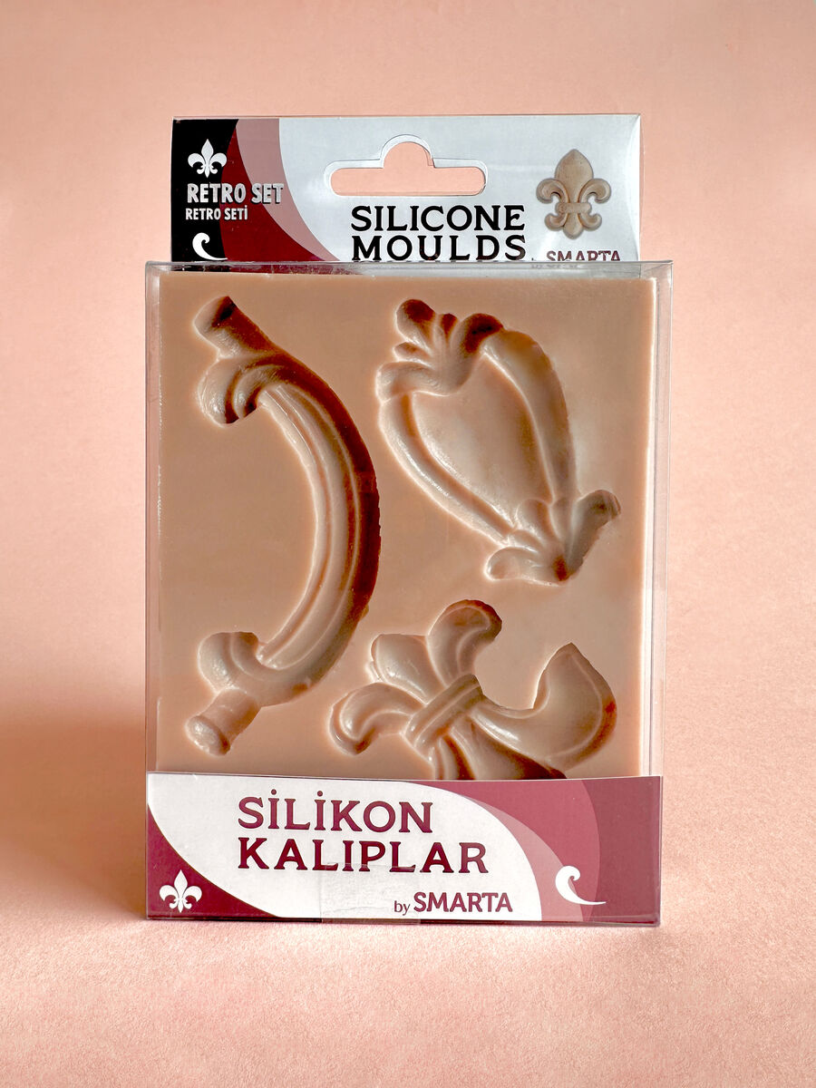 Smarta Silicone Moulds Silikon Epoksi Ve Polimer Kil Kalıbı Retro Set