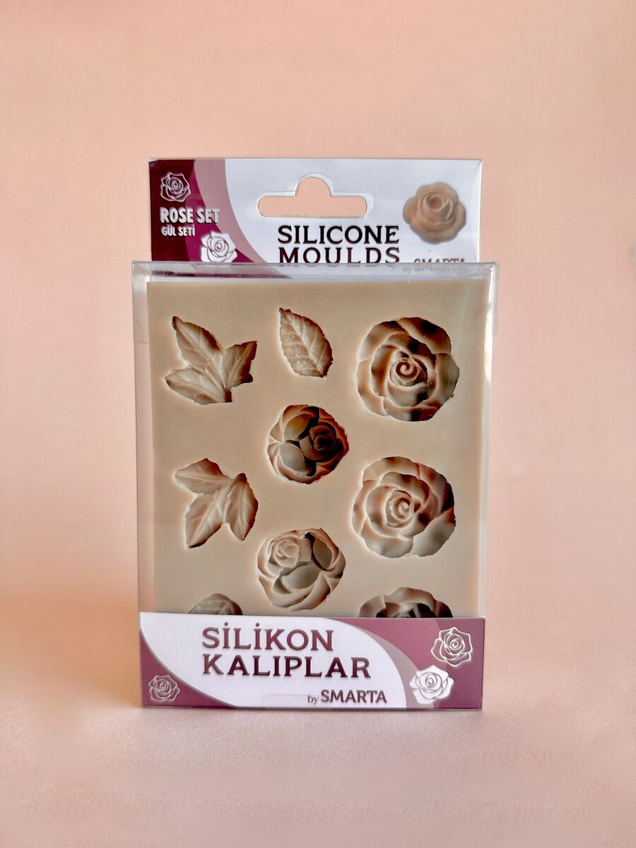 Smarta Silicone Moulds Silikon Epoksi Ve Polimer Kil Kalıbı Rose Set