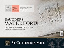 St. Cuthberts Mill Saunders Waterford Sulu Boya Defteri Blok Sıcak Baskı - Düz Doku 300 gr. 18x26 cm. 20 Yaprak - Thumbnail