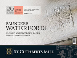 St. Cuthberts Mill Saunders Waterford Sulu Boya Defteri Blok Sıcak Baskı - Düz Doku 300 gr. 18x26 cm. 20 Yaprak