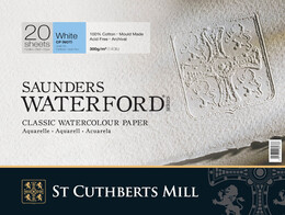 St. Cuthberts Mill Saunders Waterford Sulu Boya Defteri Blok Soğuk Baskı - Orta Doku 300 gr. 23x31 cm. 20 Yaprak - Thumbnail