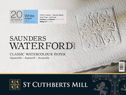 St. Cuthberts Mill Saunders Waterford Sulu Boya Defteri Blok Soğuk Baskı - Orta Doku 300 gr. 31x41 cm. 20 Yaprak - Thumbnail