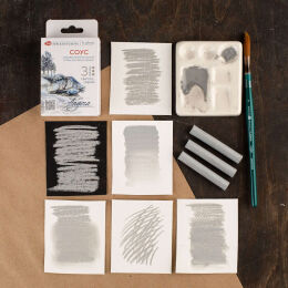 St. Petersburg Ladoga Charcoal Füzen Seti Çizim Tebeşiri 3'lü Light Grey Sauce - 4