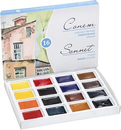 St. Petersburg Sonnet (Conem) Tablet Sulu Boya Seti 16 Renk Karton Kutu - 1