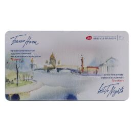 St. Petersburg White Nights Aquarell Sulu Boya Kalemi Seti 72 Renk Metal Kutu - 1