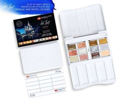 St. Petersburg White Nights Extra-Fine Tam Tablet Sulu Boya Seti 12 Renk Metalik Ve Pastel Renkler - Thumbnail