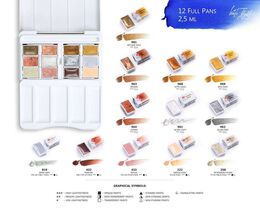 St. Petersburg White Nights Extra-Fine Tam Tablet Sulu Boya Seti 12 Renk Metalik Ve Pastel Renkler - 3