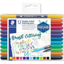 Staedtler Brush Lettering Çift Taraflı Fırça Uçlu Marker Kalem Seti 12 Renk