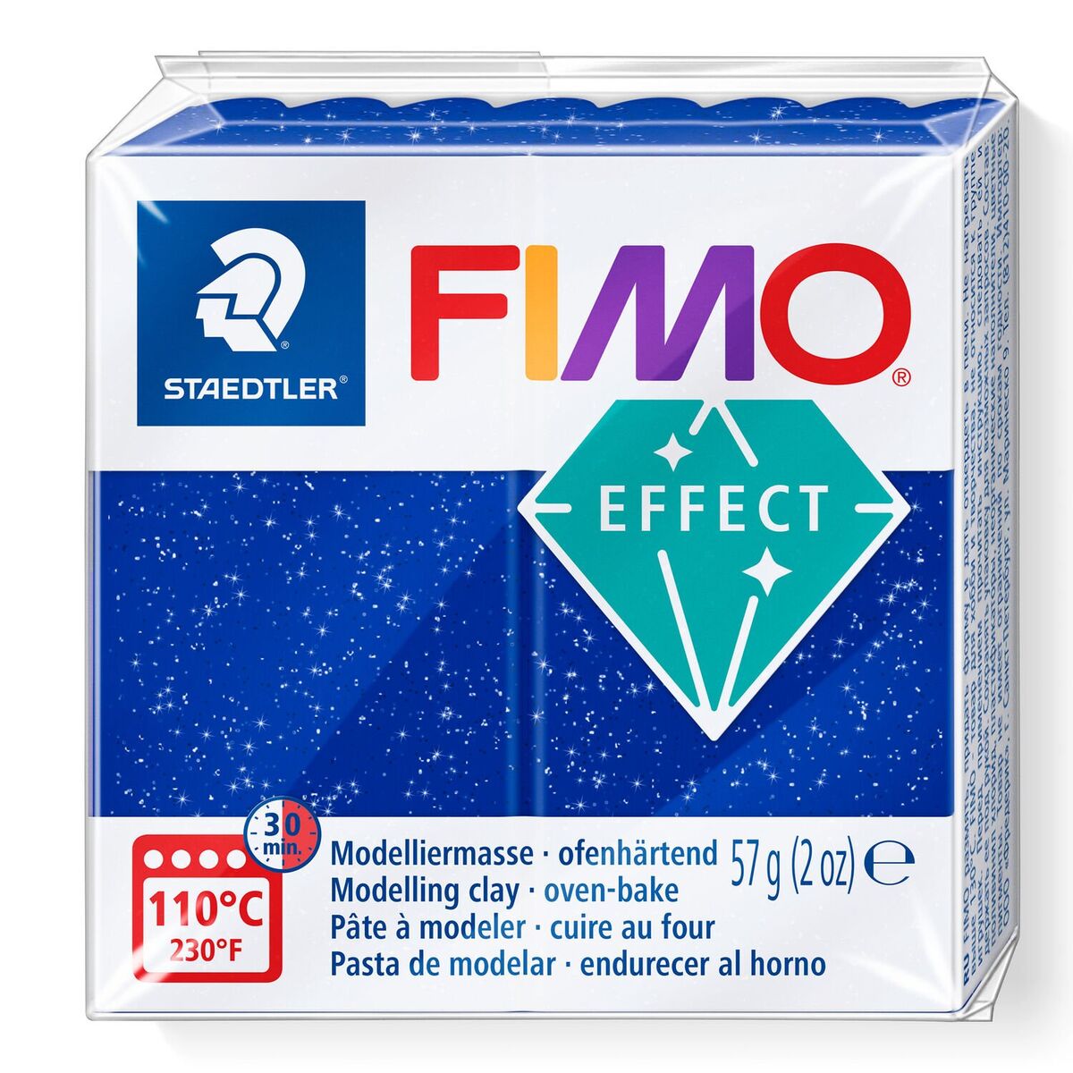 Staedtler Fimo Effect Polimer Kil 302 Blue (simli)