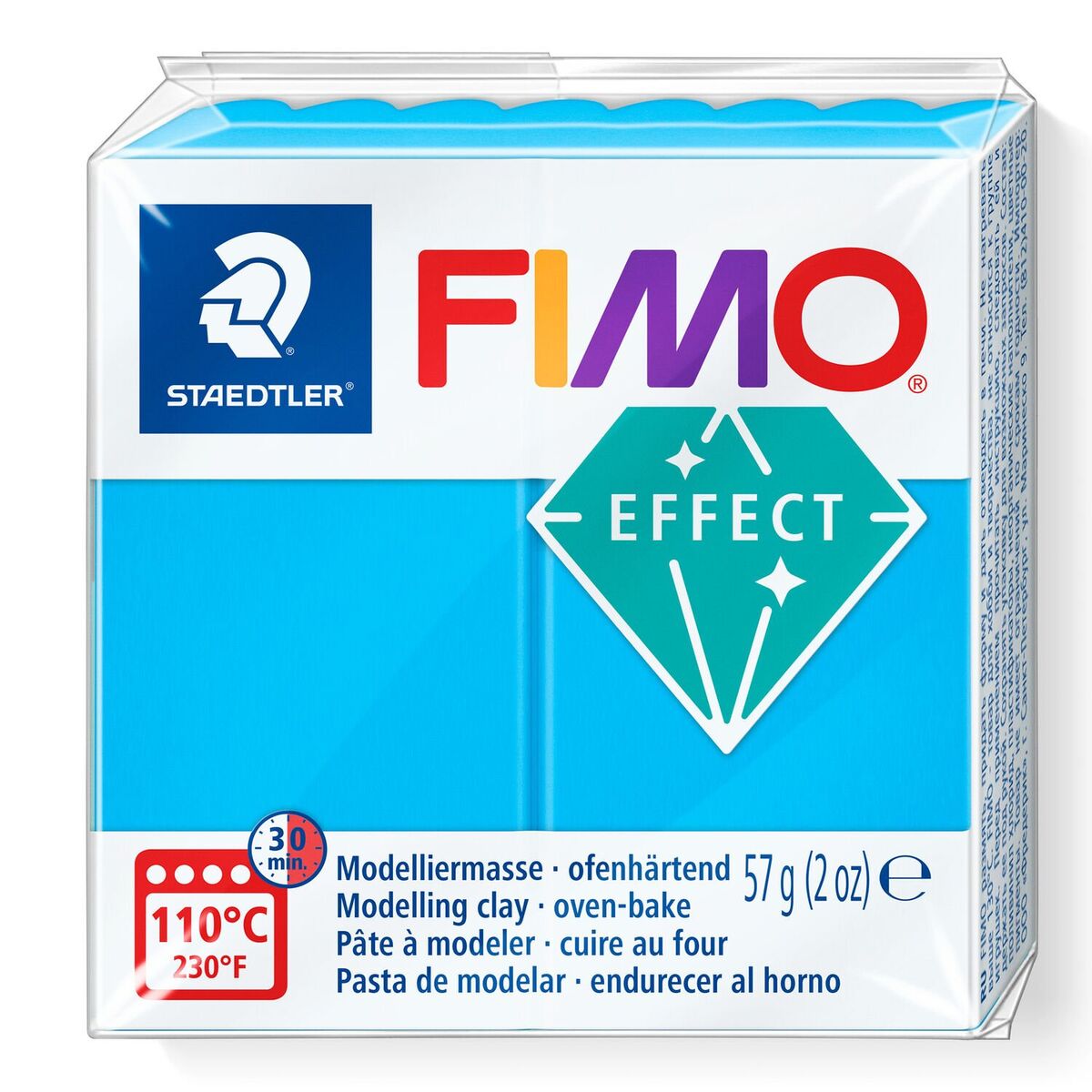 Staedtler Fimo Effect Polimer Kil 374 Blue (transparan)