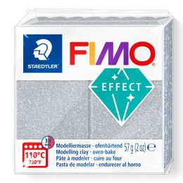 Staedtler Fimo Effect Polimer Kil 812 Glitter Silver (Simli Gümüş) - 1