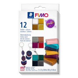 Staedtler Fimo Effect Polimer Kil Seti 12 Renk x 25 gr. Sparkle (Işıltılı) Renkler - Staedtler