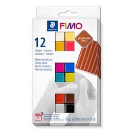 Staedtler Fimo Leather Effect Polimer Kil Seti 12 Renk x 25 gr. - Thumbnail