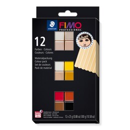 Staedtler Fimo Professional Doll Art Polimer Kil Seti 12 Renk x 25 gr. Etnik Renkler - Thumbnail