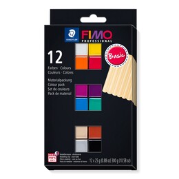 Staedtler Fimo Professional Polimer Kil Seti 12 Renk x 25 gr. Basic Renkler - Thumbnail