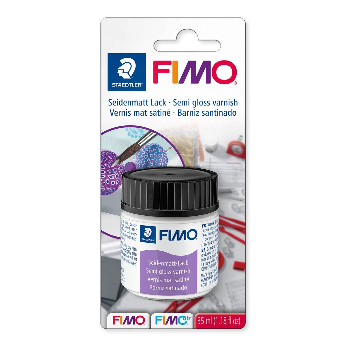 Staedtler Fimo Semi-gloss Varnish Su Bazlı Yarı Mat Polimer Kil Vernik 35 Ml.