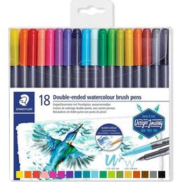 Staedtler Marsgraphic Duo Brush Pen Çift Taraflı Fırça Uçlu Marker Seti 18 Renk