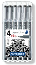 Staedtler Pigment Liner Teknik Çizim Kalemi Seti 6'lı Plastik Kutulu
