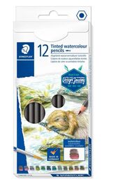 Staedtler Tinted Watercolour Charcoal Renkli Kömür Füzen Karakalem Eskiz Çizim Seti 12 Renk - 1
