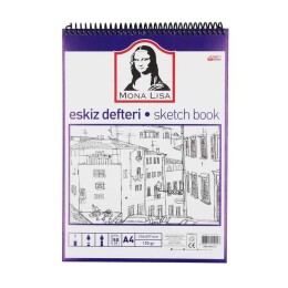Südor Mona Lisa Telli Eskiz Çizim Defteri (Sketch Book) A4 120 gr. 50 yp. - Südor