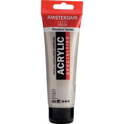 Talens Amsterdam Akrilik Boya 120 ml. 800 Silver (Metalik) - 1