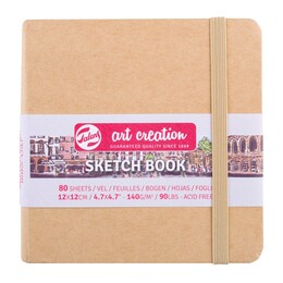 Talens Art Creation Sketchbook Sert Kapak Eskiz Çizim Defteri 140 gr. 12x12 cm. 80 yp. KRAFT YELLOW - 2