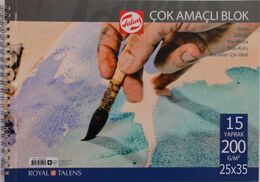 Talens Çok Amaçlı Resim ve Eskiz Çizim Defteri 200 gr. 25x35 cm. 15 yp.