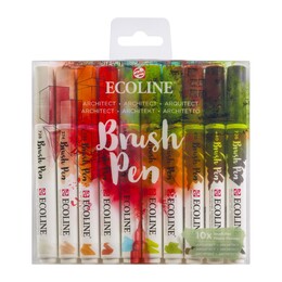 Talens Ecoline Brush Pen Fırça Uçlu Kalem Seti 10 Renk ARCHITECT COLOURS - 1