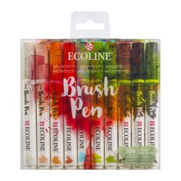 Talens Ecoline Brush Pen Fırça Uçlu Kalem Seti 10 Renk ARCHITECT COLOURS - 1