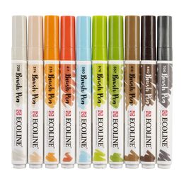 Talens Ecoline Brush Pen Fırça Uçlu Kalem Seti 10 Renk ARCHITECT COLOURS