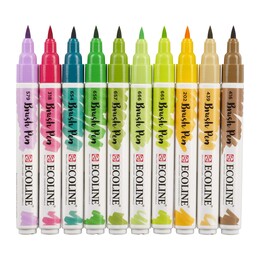 Talens Ecoline Brush Pen Fırça Uçlu Kalem Seti 10 Renk BOTANIC COLOURS - Thumbnail