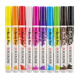 Talens Ecoline Brush Pen Fırça Uçlu Kalem Seti 10 Renk BRIGHT COLOURS - 2