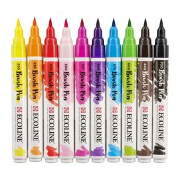 Talens Ecoline Brush Pen Fırça Uçlu Kalem Seti 10 Renk BRIGHT COLOURS - 3